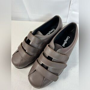 Cosyfeet Adjustable Strap Flat Comfort Shies Extra Wide Fit Beige 6.5 Uk 8.5 US
